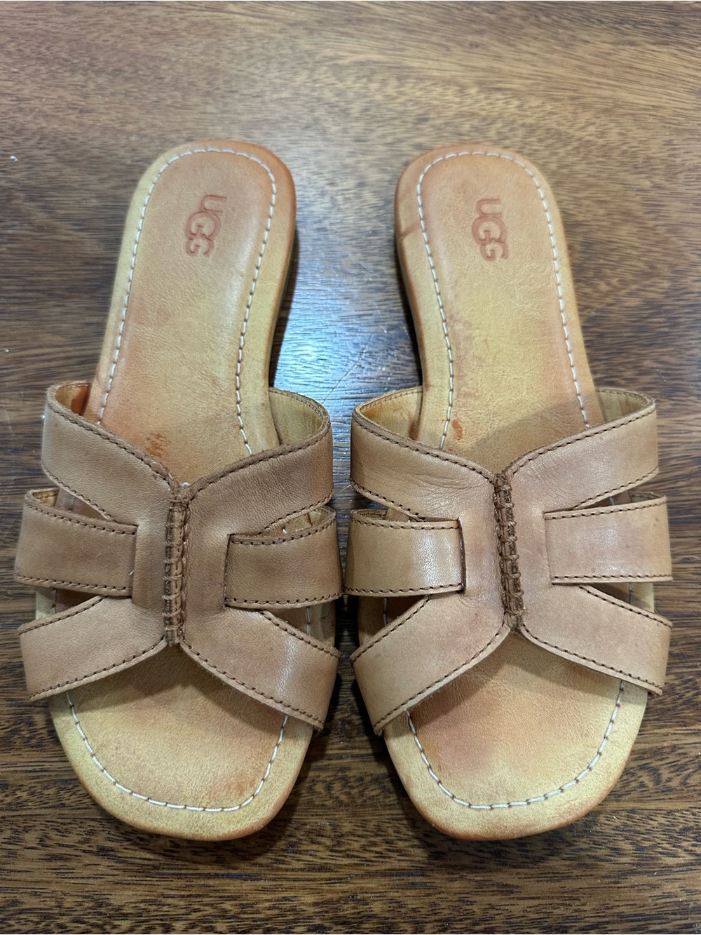 UGG Teague Tan Leather Sandals Women’s US 6 UK 4 EU 37 1119750 Casual Beach Boho